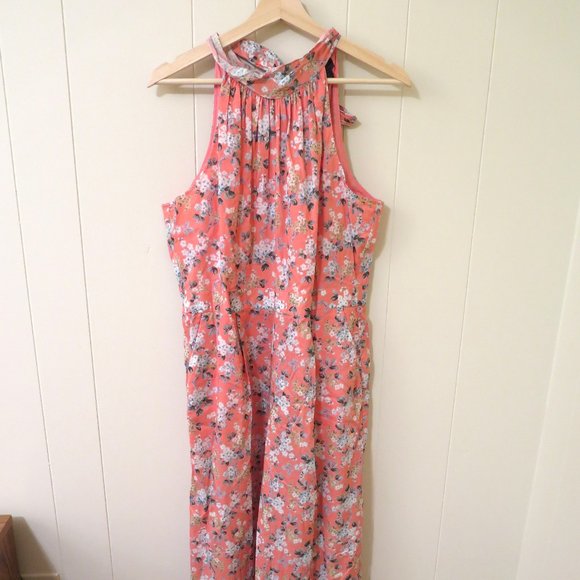 J Crew High neck floral jumpsuit, Size 12 - Picture 2 of 5